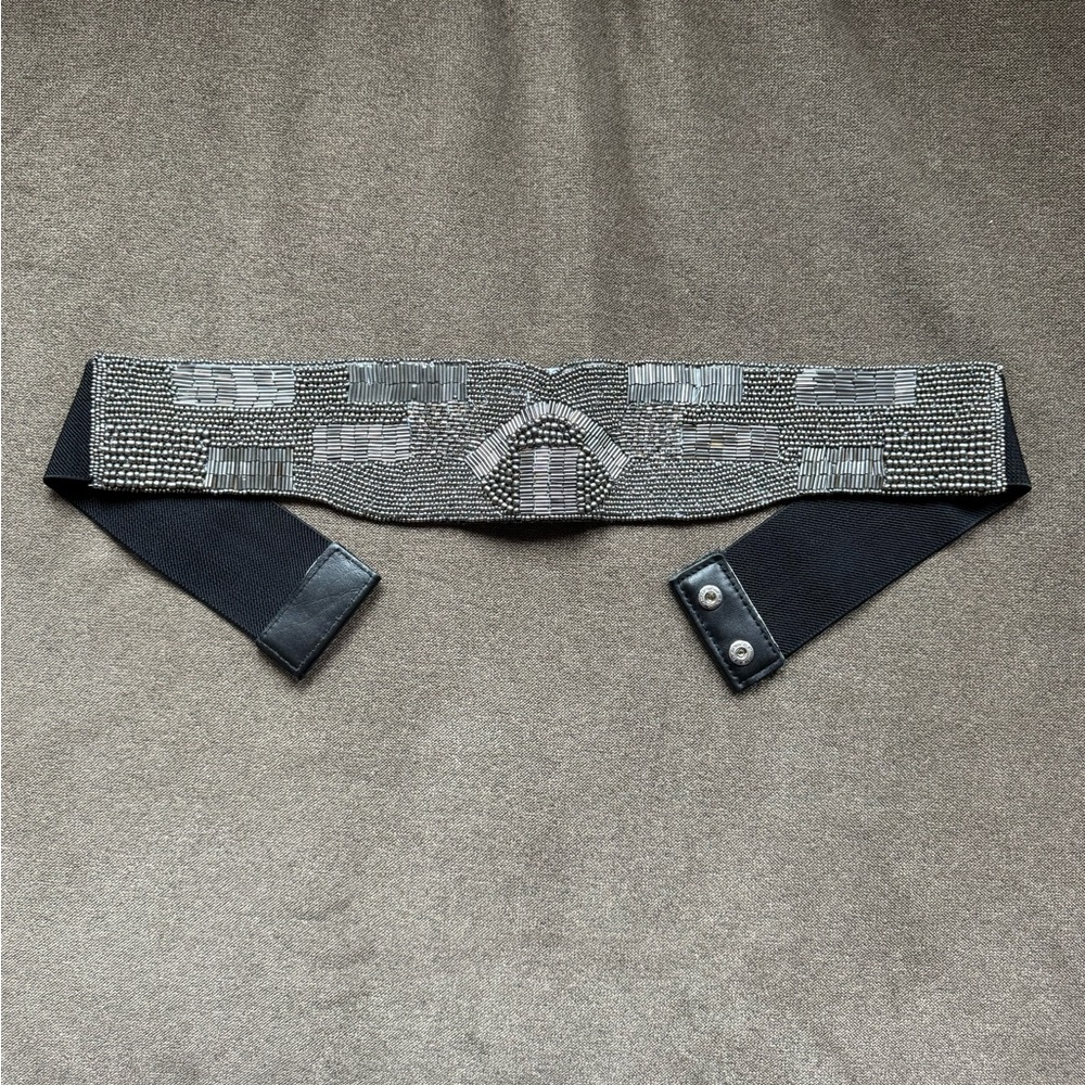 Black and Silver Beaded Belt